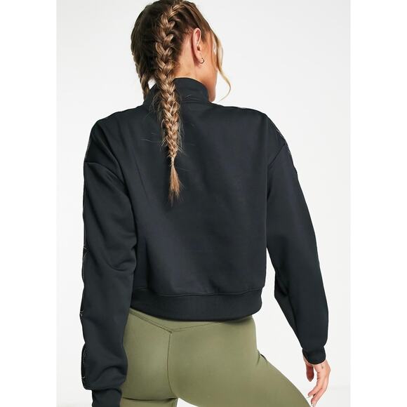 Nike Training Therma-FIT  cropped half zip sweatshirt in black women Sz Med NWT - Picture 3 of 7